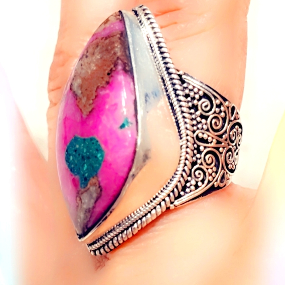 Pink Cobalto Calcite Sterling Silver 925 Gemstone Ring